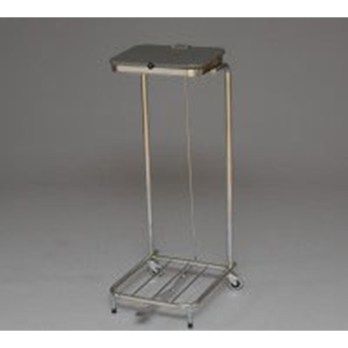Säckhållare med hjul och lock – 60L förkromad med pedal
