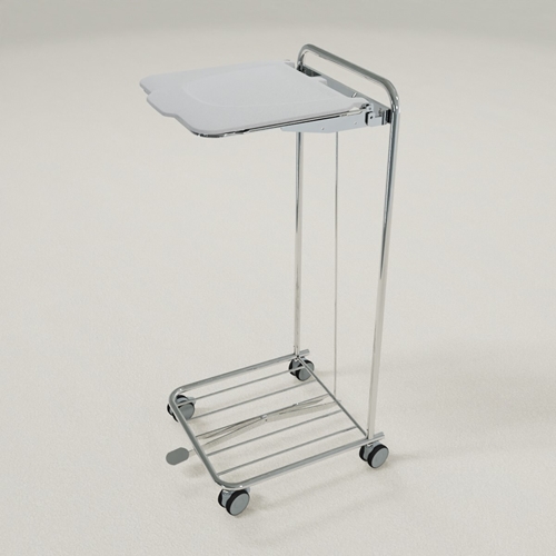 Säckhållare med hjul och lock – 125L förkromad med pedal