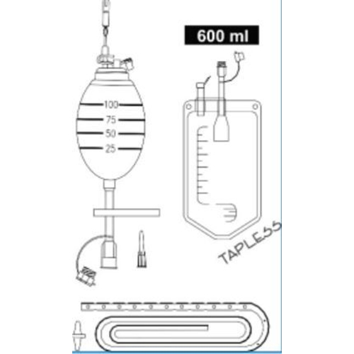 Dränageset m boll 100 ml – 25mm Hg CH19 – 10 st