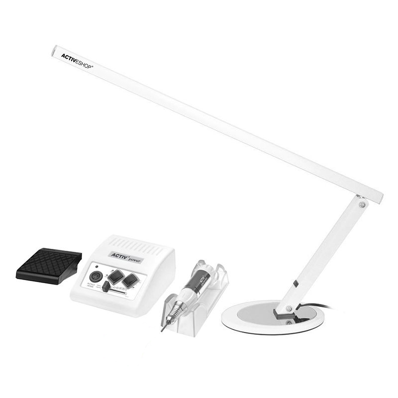 Aktiv Power JD500 Nagelborrmaskin Vit+ Skrivbordslampa Slim 20W Vit