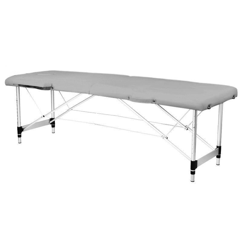 Hopfällbar massagebänk, aluminium, 2-sektioner, grå, komfort Hopfällbar massagebänk, aluminium, 2-sektioner, grå, komfort