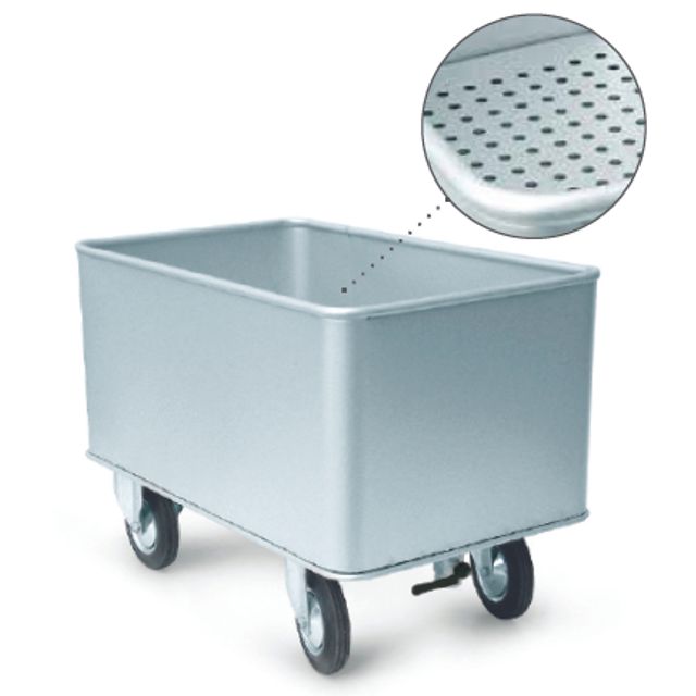 Vagn tvätt 400 liter perforerad botten