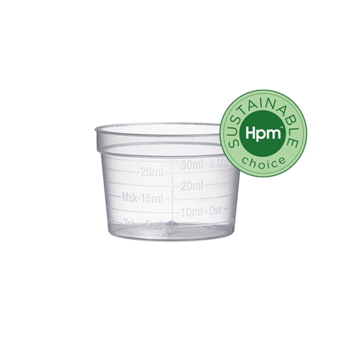 Medicinbägare plast Eco+ – 30 ml bred transparent – 50 st
