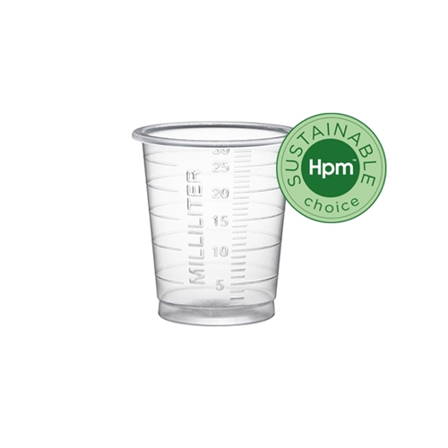 Medicinbägare plast Eco+ – 30ml smal transparent – 90 st