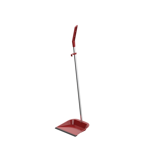 Sopskyffel med skaft – 65cm röd plåt
