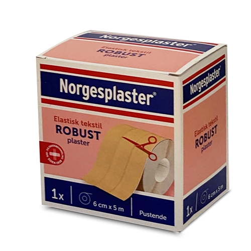 Textilplåster Robust – 6cmx5m rulle beige – 4 st