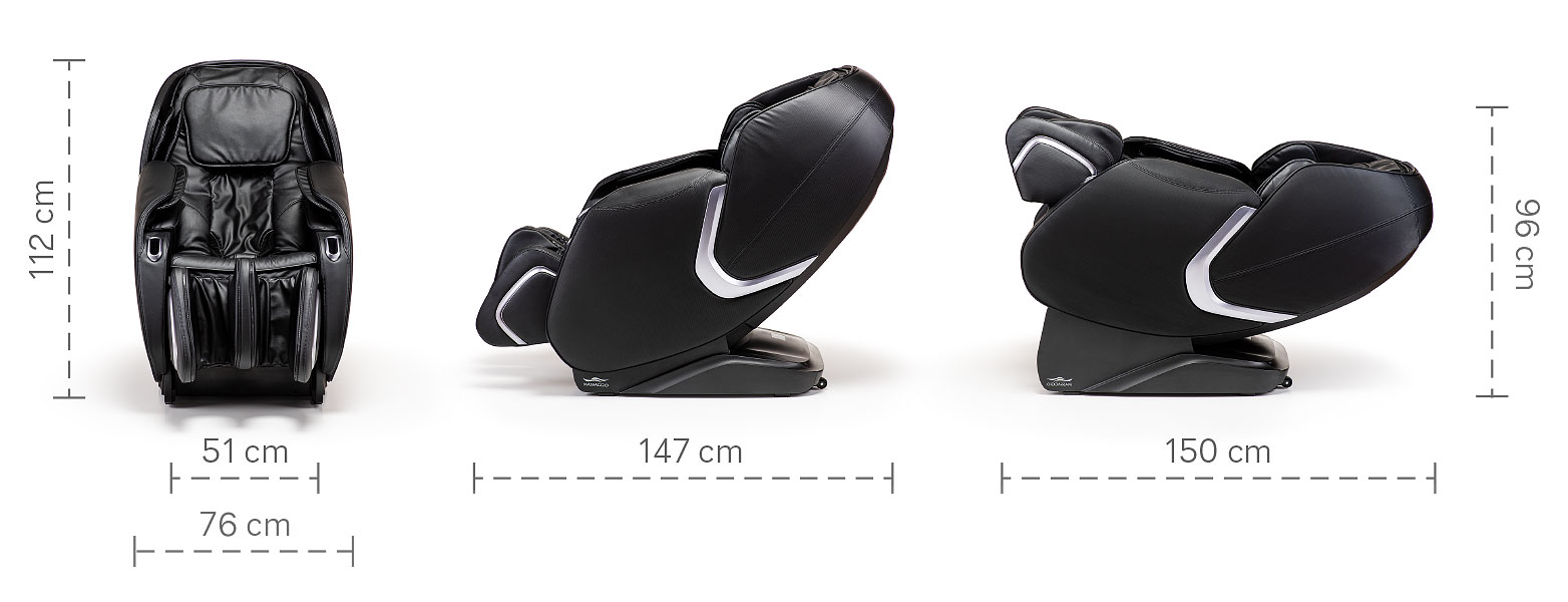 Dimensioner Eccellente II Massagefåtölj