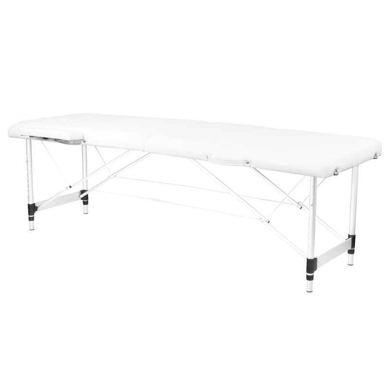 2-sektions hopfällbar massagebänk i aluminium, komfort, vit 2-sektions hopfällbar massagebänk i aluminium, komfort, vit