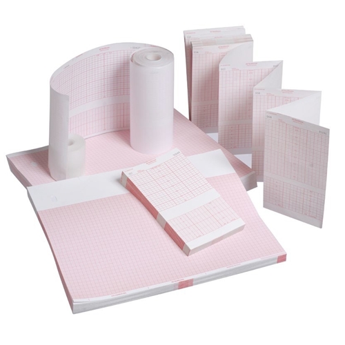 EKG-papper Vital Signs – 90x90mm rödrut 360st/bunt – 10 st