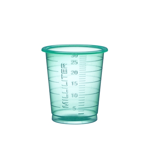 Medicinbägare plast Eco – 30ml smal grön – 90 st