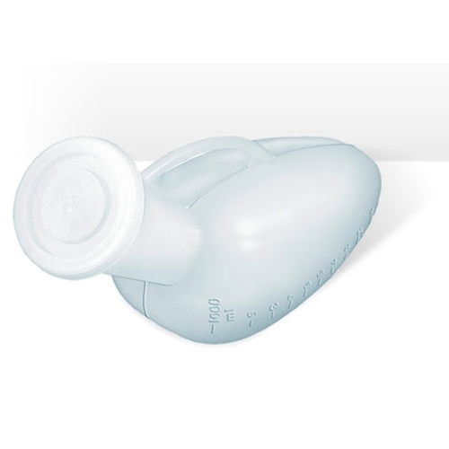 Urinflaska män flergångs – 1,0L handtag lock o gradering