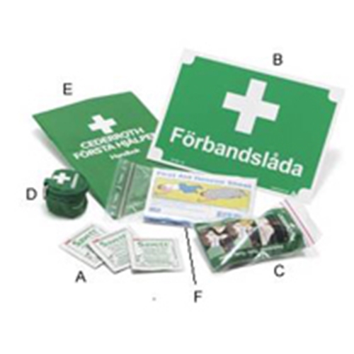 Skylt ”Förbandslåda” – A5 grön