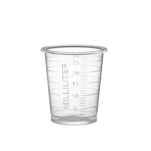 Medicinbägare plast Eco – 30ml smal transparent – 90 st