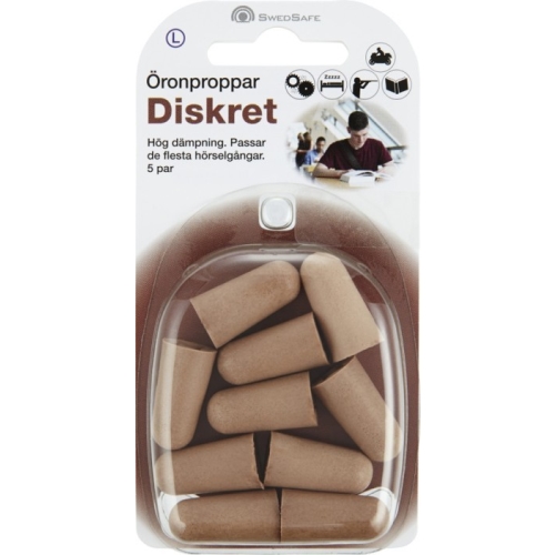 Öronpropp Diskret – Large 5 par – 40 st