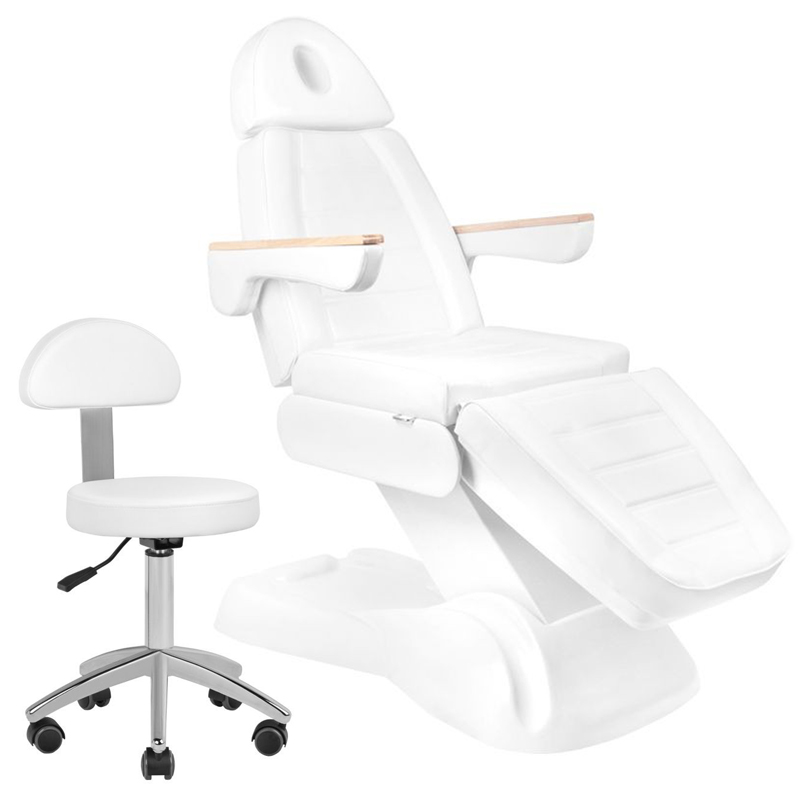 Elektrisk kosmetikstol lux 273b + pall 304 vit