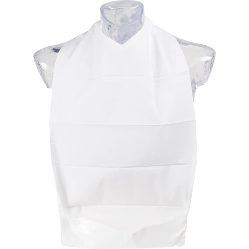 Haklapp papper/plast Abena – 37x70cm vit m ficka nackband – 100 st