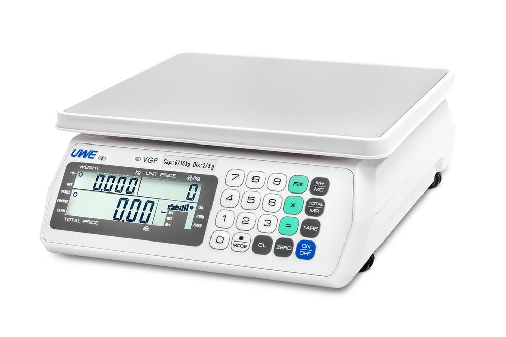 Prisuträknande butiksvåg VGP, 15kg x 2/5g