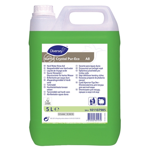 Torkmedel diskmaskin flytande – 5L Suma Crystal Pur-Eco A8 – 2 st