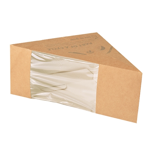Matform Sandwich box brun – 12,3×12,3×8,2cm kartong m PLA – 50 st