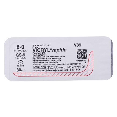 Sutur Vicryl Rapid V39G – 6,5mm nål 8-0 – 12 st