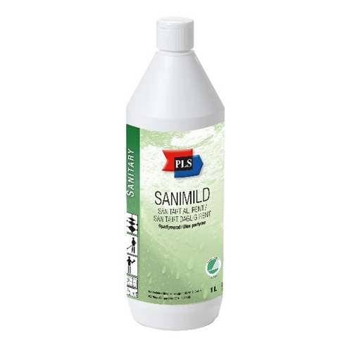 Sanitetsrengöring Sanimild PLS – 1L oparf pH=6,5/7,0 Svanen