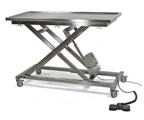 Elektriskt operationsbord för veterinärer med saxlift (X-format) och platt yta