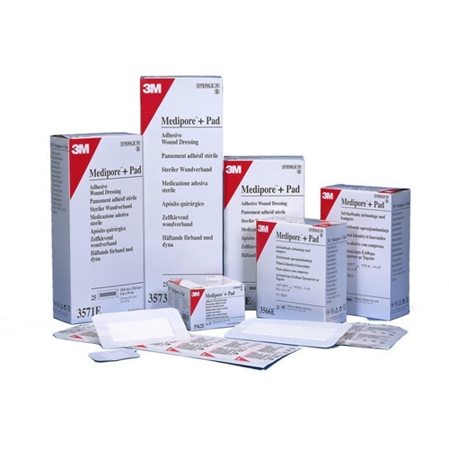 Absorberande häftande förband Medipore + Pad – 6x10cm (dyna 3,4×6,5cm) – 50 st