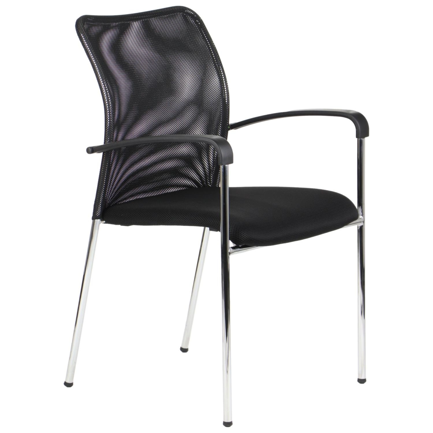 Modern konferensstol med krom ram och mesh ryggstöd – HN-7501