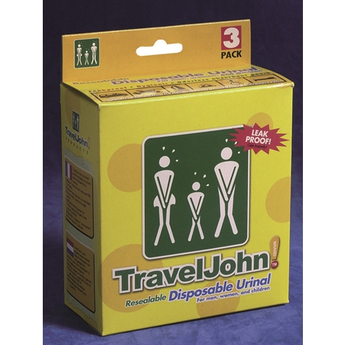 Urinpåse ej tömbar TravelJohn – 0,8L kan stängas Anv t fylld – 3 st
