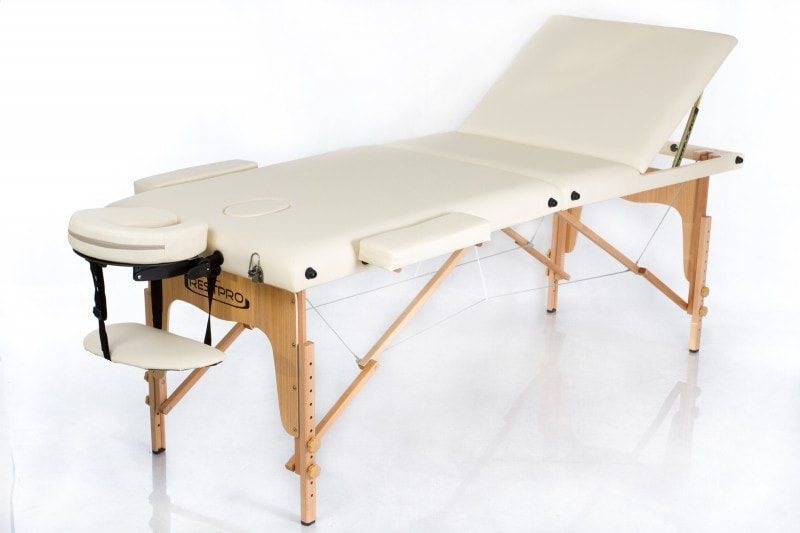 Massagebänk – Hopfällbar – RESTPRO® Classic 3 – Justerbart ryggstöd – Trä – Krämvit Massagebänk – Hopfällbar – RESTPRO® Classic 3 – Justerbart ryggstöd – Trä – Krämvit