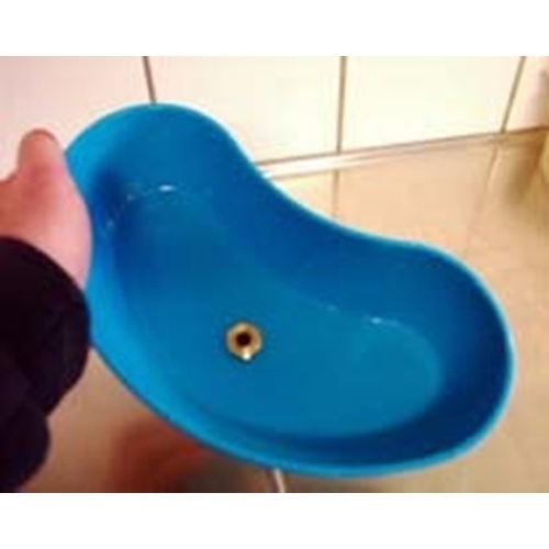 Rondskål i plast med avlopp EWACS – Med 1,5m PVC-slang