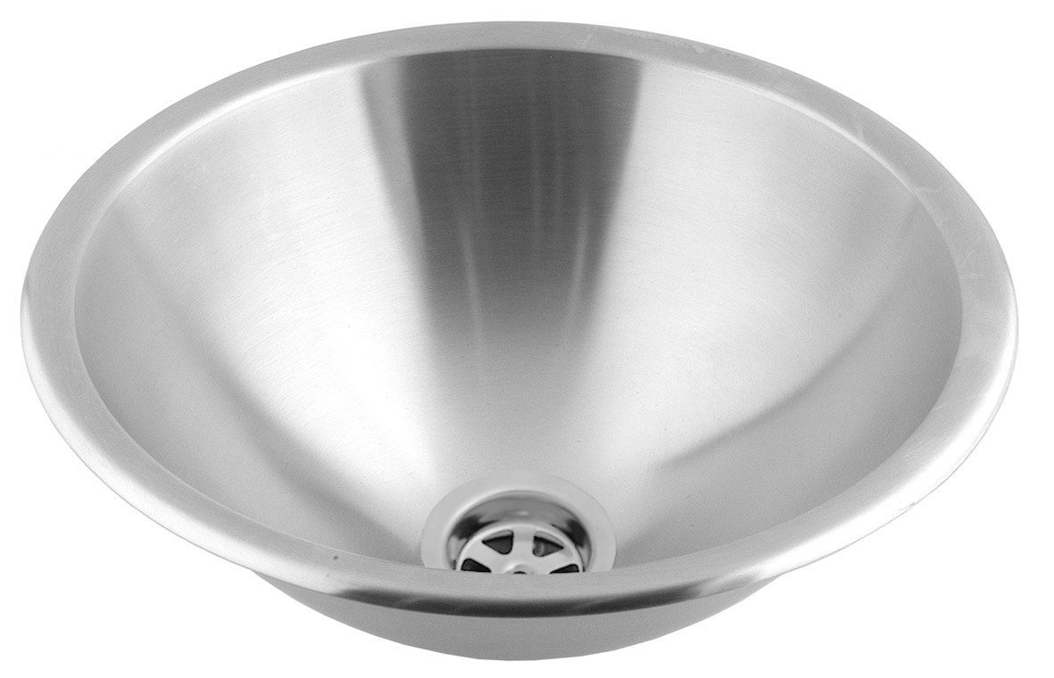 Sisäänrakennettava pesuallas ruostumattomasta teräksestä – Ø305 ilman ylivuotoa – Rostfritt stål – Satin, Innermått: Ø 265mm – Yttermått: Ø 305mm – Djup: 110mm