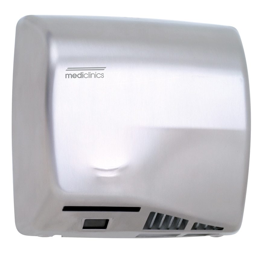 Handtørrer Speedflow® Plus – Tørretid: 10-12 s – Berøringsfri – 57-65 dBA – Høj hastighed – Rostfritt stål – Satin