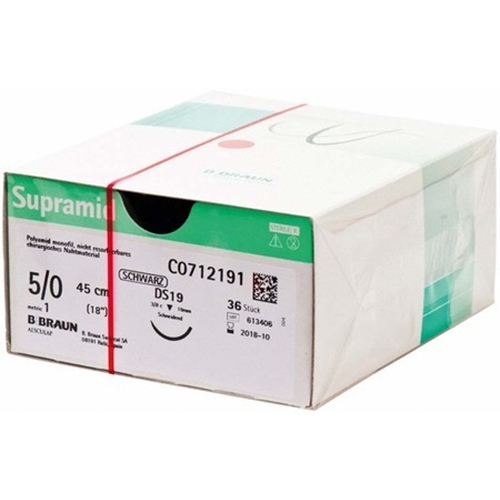 Sutur Supramid 5-0 (1) – 45cm DC19 svart – 36 st Sutur Supramid 5-0 (1) – 45cm DC19 svart – 36 st