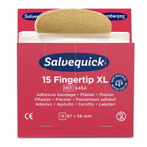 Plåster Salvequick refill – 15 Fingertip XL – 90 st