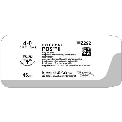 Sutur PDS II 4-0 Z292E – 45cm nål FS-2S – 24 st