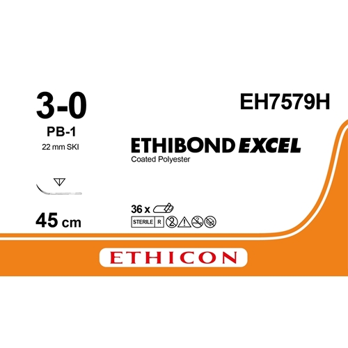 Sutur Ethibond 3-0 EH7579H – 45cm nål PB-1 – 36 st Sutur Ethibond 3-0 EH7579H – 45cm nål PB-1 – 36 st