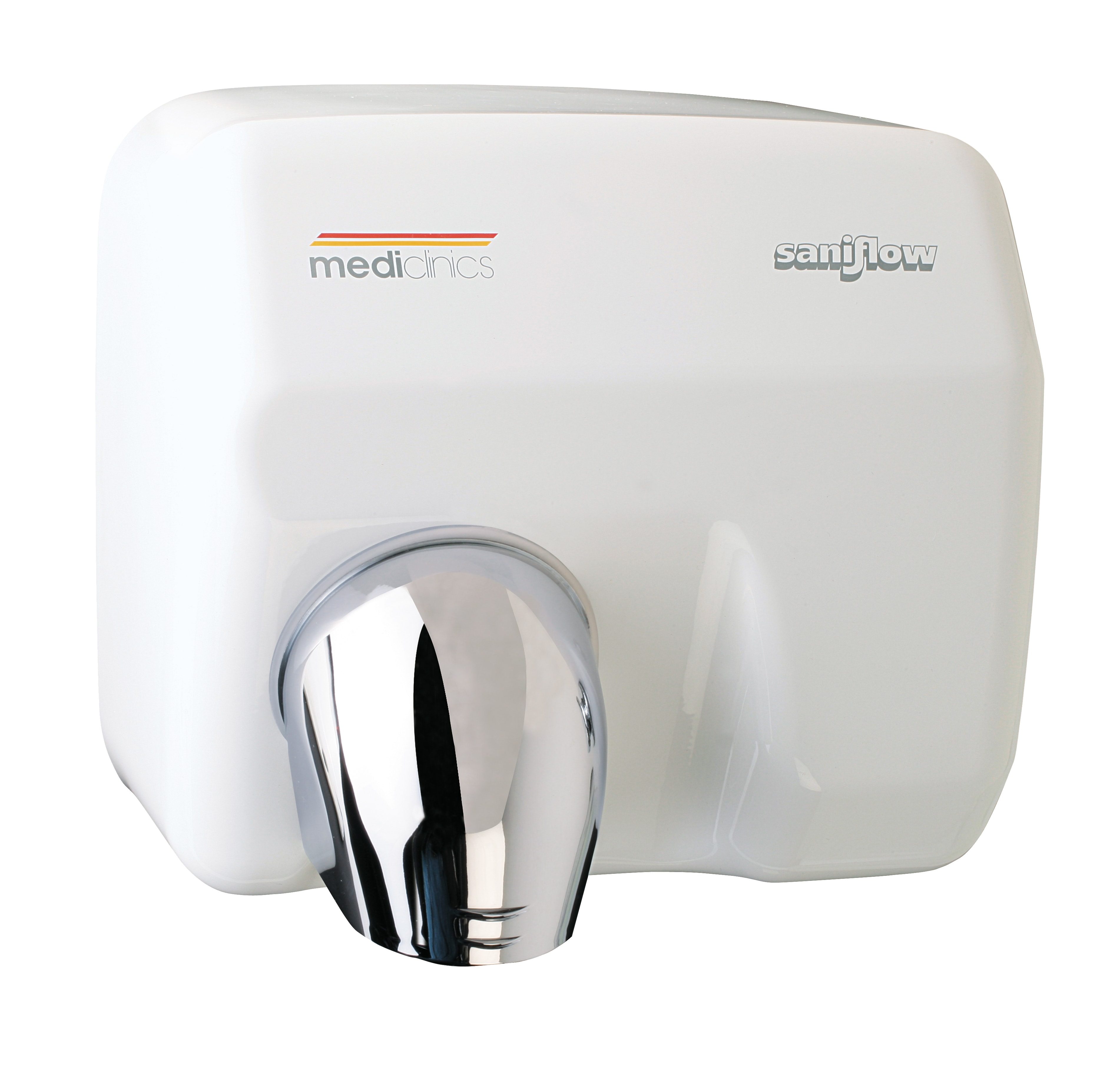 Handtørrer Saniflow® – Tørretid: 29 s – Berøringsfri – 68 dBA – Populær model – Stål – Vit epoxy