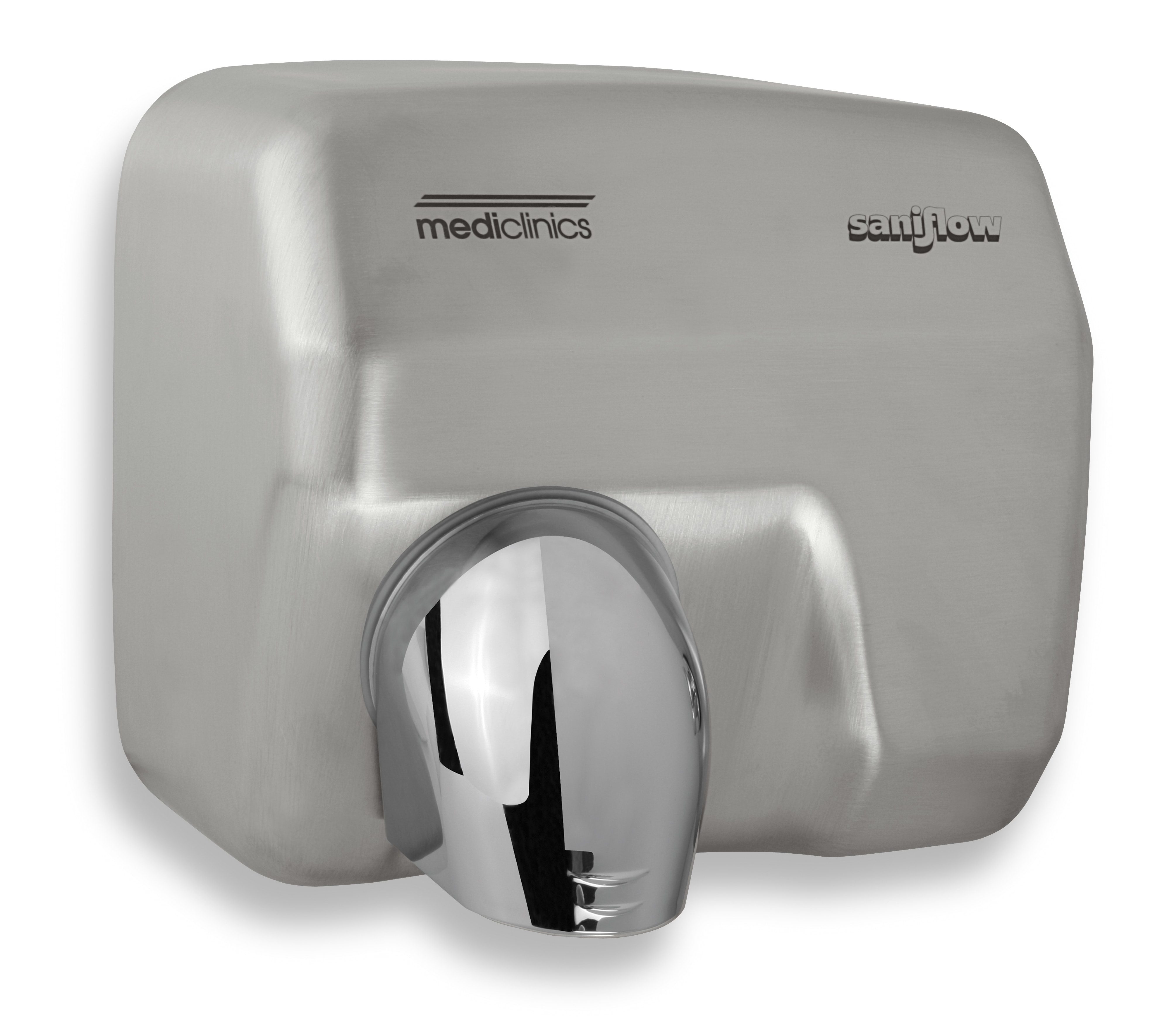Handtørrer Saniflow® – Tørretid: 29 s – Berøringsfri – 68 dBA – Populær model – Stål – Satin – Kromad