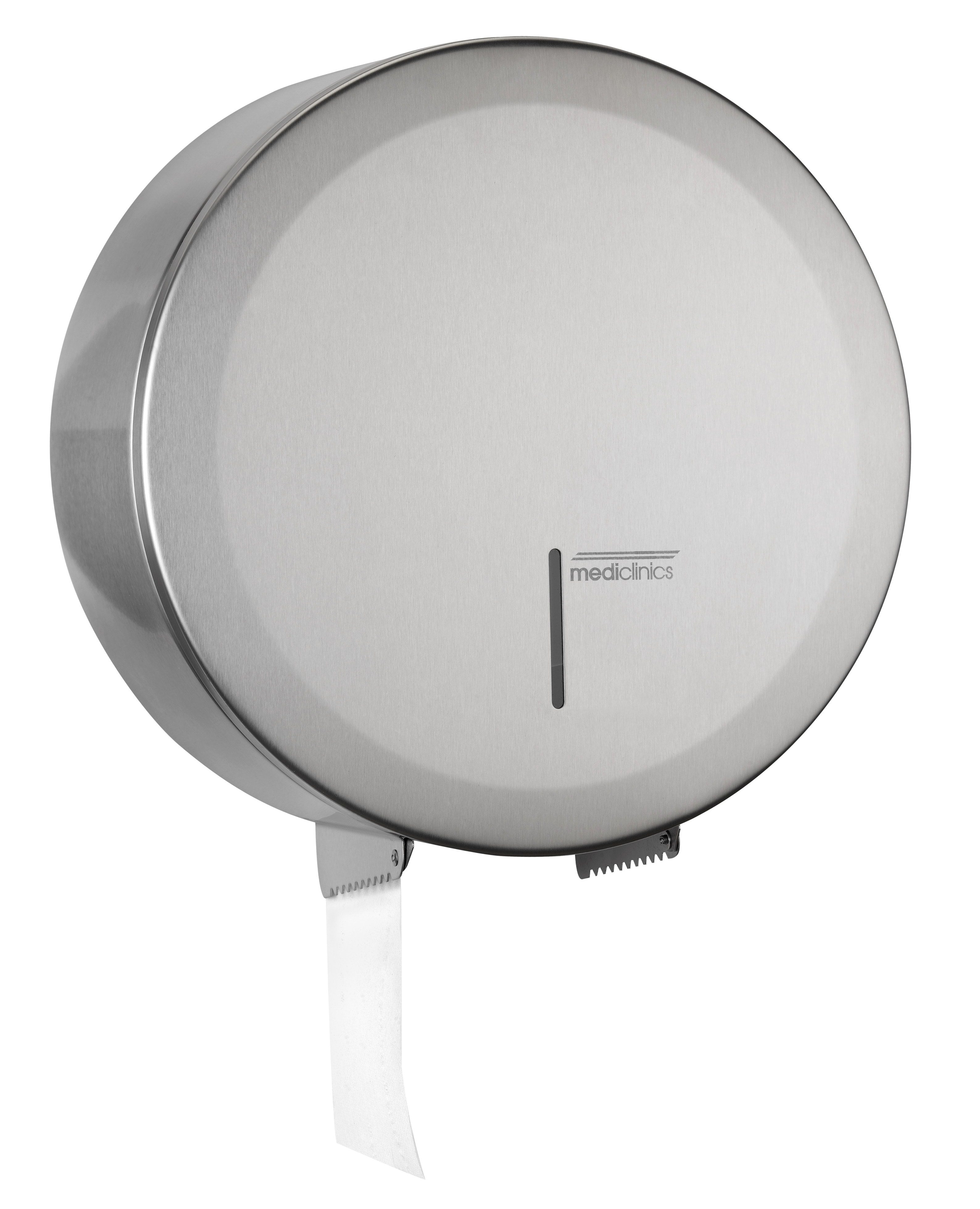 Dispenser til toiletpapir – Ø230mm til industripapirruller – Hvid – Rostfritt stål – Satin