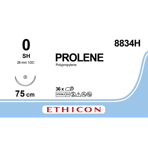 Sutur Prolene 0 8834H – 75cm nål SH – 36 st Sutur Prolene 0 8834H – 75cm nål SH – 36 st