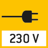 Mains part: mains part integrated in the balance. 230V/50Hz Standard type D, if requested also available in standard GB, AUS or USA.