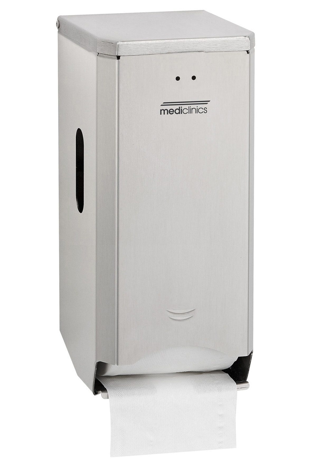 Industriel dispenser til toiletpapir – Rund – Vertikal – Rostfritt stål – Satin