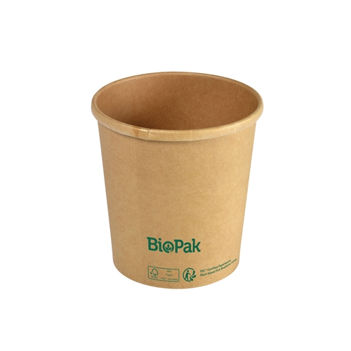 Bägare papper/PLA Ronda Short – 480ml brun 1-fack – 400 st