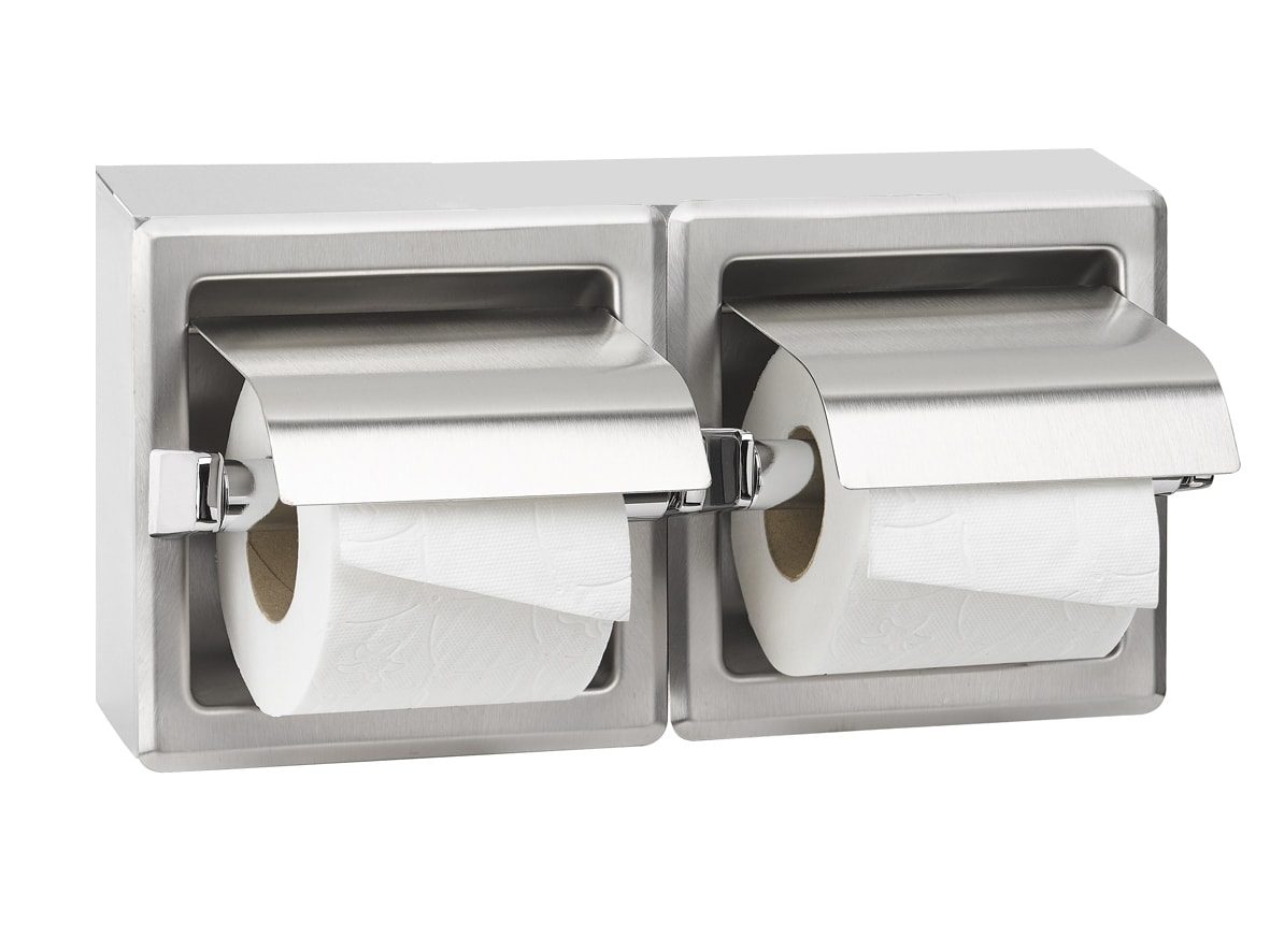 Toiletrulleholder (dobbelt) i rustfrit stål – Rostfritt stål – Satin