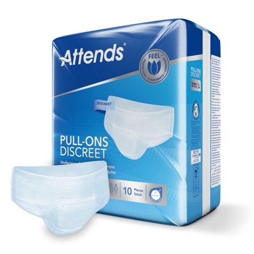 Inkontinensskydd allt-i-ett byxa – Attends Pull-ons 3 discreet L – 60 st
