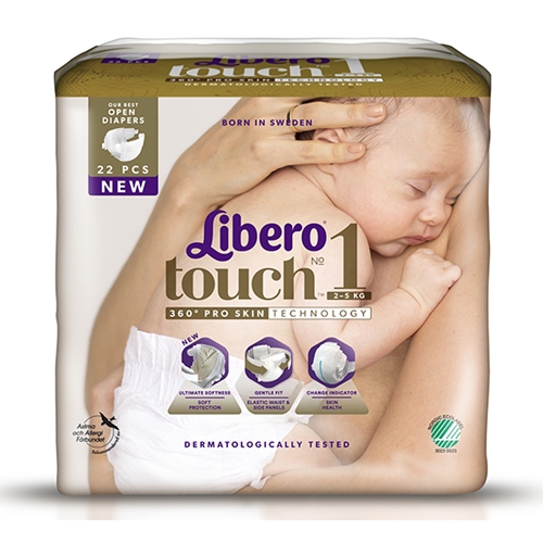 Tejpblöja Libero Touch – 1 2-5kg – 132 st