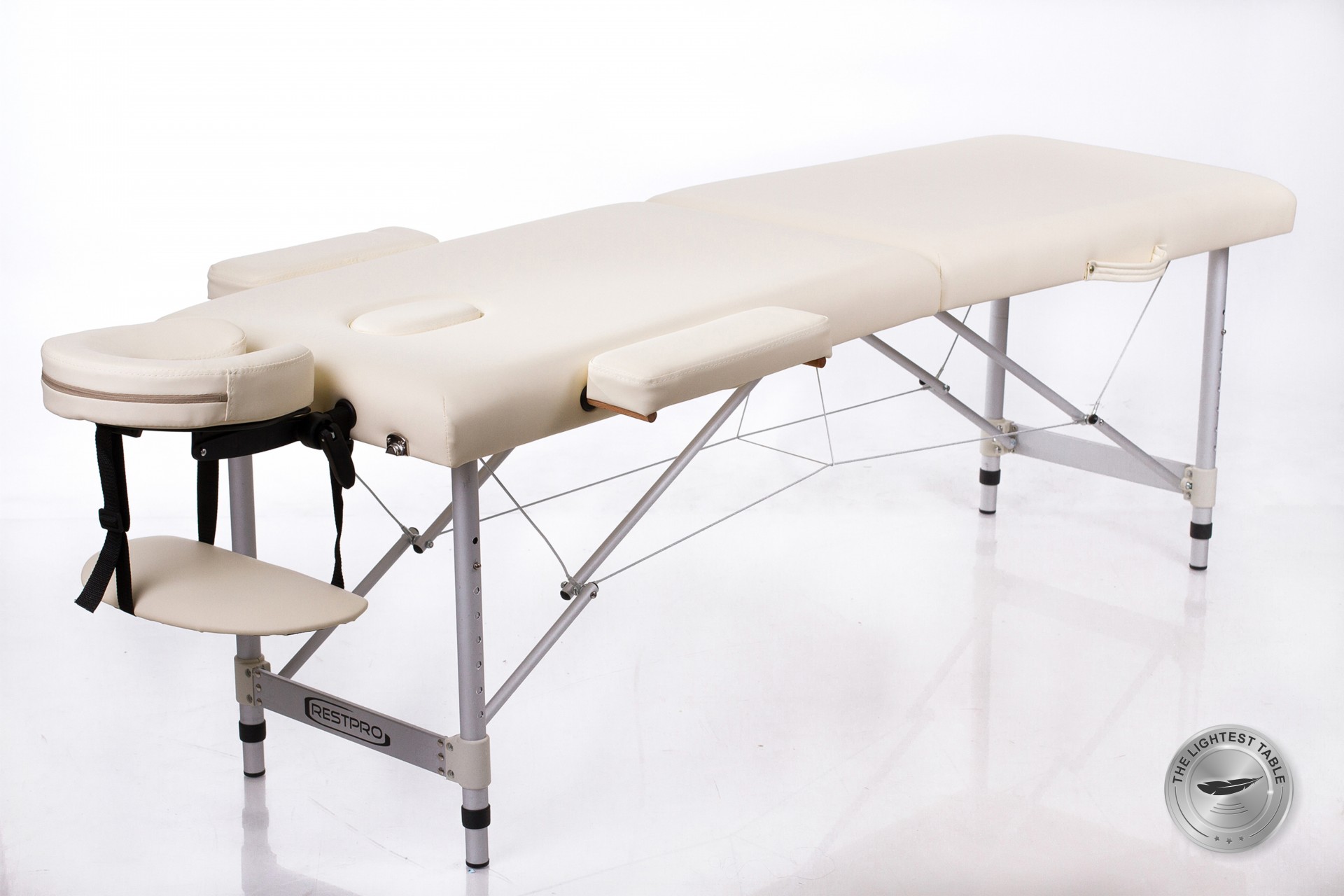 Bärbar massagebänk i aluminium – RESTPRO® Alu 2 – Krämvit, 192 x 70 cm (L) Bärbar massagebänk i aluminium – RESTPRO® Alu 2 – Krämvit, 192 x 70 cm (L)