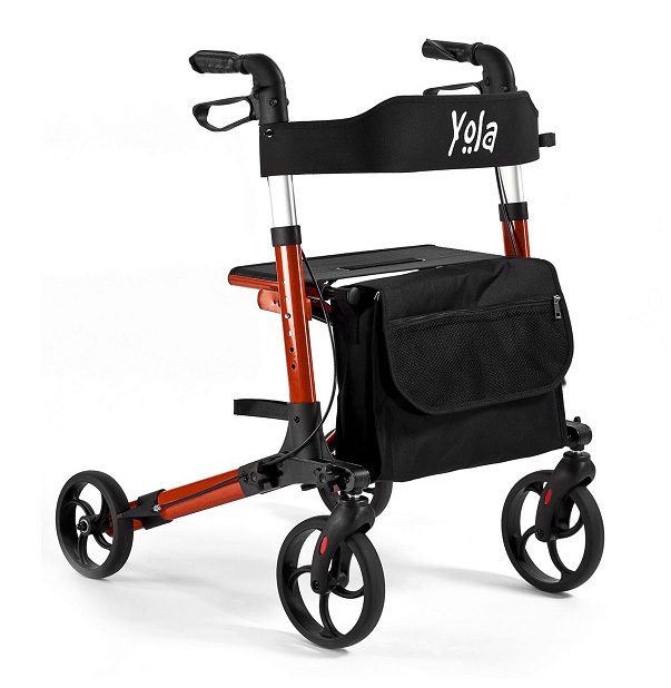 Rollator i aluminium med 4 hjul – YOLA