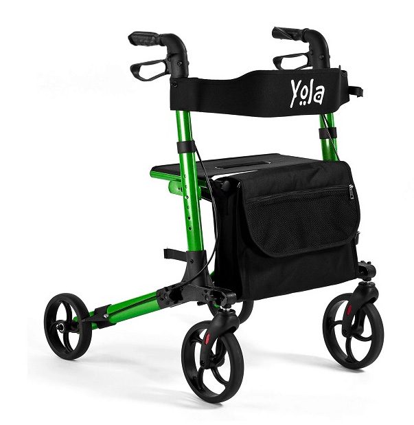 Rollator i aluminium med 4 hjul – YOLA – Green Rollator i aluminium med 4 hjul – YOLA – Green